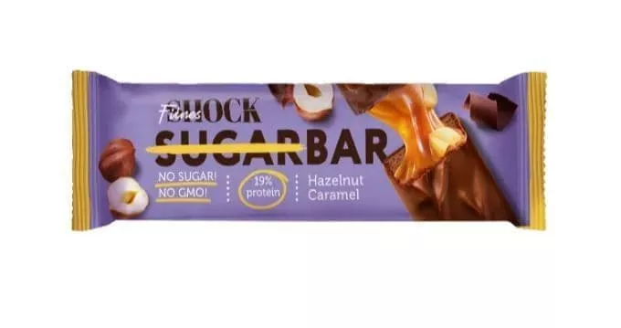FitnesShock Батончик Глазированный Шоколадная Карамель-Фундук 50g