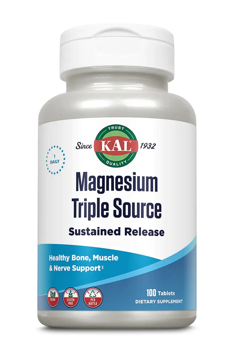 KAL Vitamins Magnesium Triple Source 500mg 100 tabs