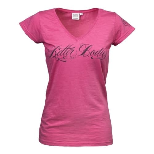 Better Bodies V-neck slub tee, женская футболка розовая