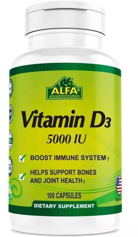 Alfa Vitamins Vitamin D3 5000 IU 100 caps